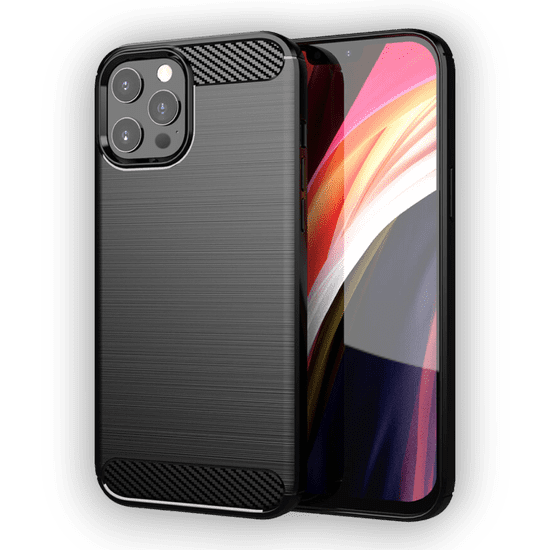 Infostyle Silikonski ovitek "carbon" za iPhone 13 Pro - Črna