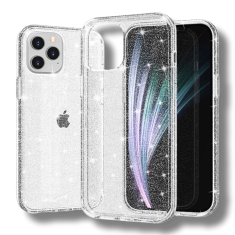 Infostyle Silikonski ovitek "Crystal Glitter" za iPhone 13 Pro - Srebrna