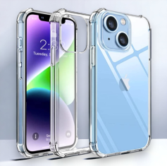 Infostyle Silikonski ovitek "Anti fall" za iPhone 14 (1.5 mm) - Transparent