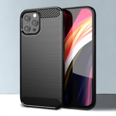 Infostyle Silikonski ovitek "carbon" za iPhone 15 Pro - Črna