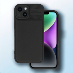 Infostyle Silikonski ovitek "Camera Protected" za iPhone 15 - črna