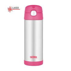 Thermos FUNtainer Otroški termos s slamico - roza 470 ml