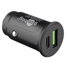 Goobay Dual USB-C Auto Fast Charger 2xUSB-C 30W črn avtomobilski polnilnik