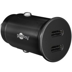 Goobay Dual USB-C Auto Fast Charger 2xUSB-C 30W črn avtomobilski polnilnik