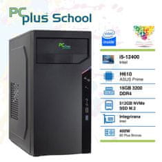 PCplus School i5-12400 16GB 512GB NVMe SSD Windows 11 PRO EDU namizni računalnik