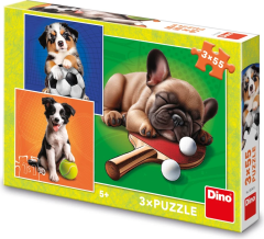 Dino DOG SPORTS 3x55 Puzzle