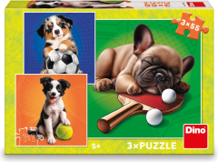 Dino DOG SPORTS 3x55 Puzzle