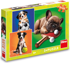 Dino DOG SPORTS 3x55 Puzzle