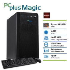 PCplus Magic Ryzen 5 8500G 16GB 1TB NVMe SSD tipkovnica miška namizni računalnik