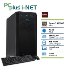 PCplus i-net Ryzen 5 5600GT 16GB 1TB NVMe SSD tipkovnica miška namizni računalnik