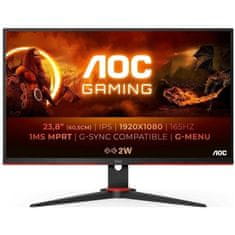 AOC Monitor 60,5 cm (23,8) 24G2SPAE 1920x1080 Gaming 165Hz IPS 1ms VGA 2xHDMI DisplayPort Zvočniki AdaptiveSync