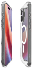 Spigen Ultra Hybrid (MagFit) ovitek za iPhone 16 Pro, bel/prozoren (ACS08129)