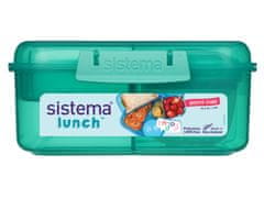 Sistema Sistema Lunch Trikomorni zabojček s posodico za jogurt in dvema pladnjema 1,25 litra, meta