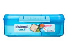 Sistema Sistema Lunch Trikomorni zabojček s posodico za jogurt in dvema pladnjema 1,65 l, modra