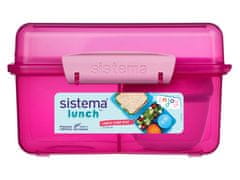 Sistema Sistema Lunch Trikomorna škatla za jogurt z dvojnim pokrovom, 2 l, roza