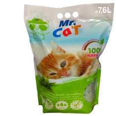 Mr Cat Kristalni (silikatni) posip za mačje stranišče z vonjem Aloe Vera, 7,6L