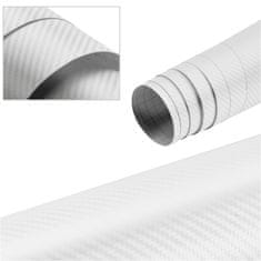 WOWO 3D Carbon Foil White Roll - Bela rola 3D Carbon Foil 1,27x28m