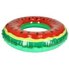 WOWO Watermelon Swimming Ring - Napihljiv plavalni obroč z motivom lubenice, 80 cm, do 60 kg