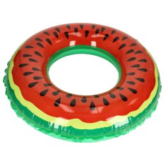 WOWO Watermelon Swimming Ring - Napihljiv plavalni obroč z motivom lubenice, 80 cm, do 60 kg