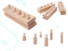 WOWO Lesene Montessori uteži in sortirnik z valji - Montessori Wooden Weights and Sorter with Rollers