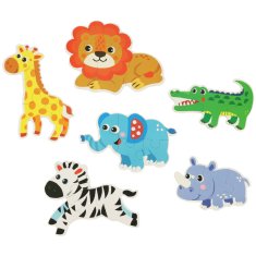 WOWO Safari Animals Puzzle - Safari Animals Puzzle v pločevinasti škatli - 25 kosov