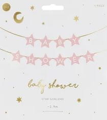 WOWO Banner Baby Star - svetlo roza transparent Baby Star 290 cm x 16,5 cm