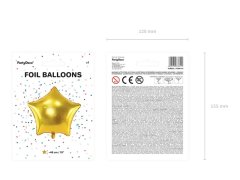 WOWO Folija balon Gold Star - Folija balon Gold Star 48 cm