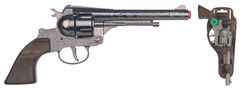 Alltoys Srebrni kavbojski revolver, kovinski - 12 nabojev