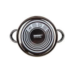 Banquet Emajliran lonec ¤14x7cm 0,71L s pokrovom METALLIC BLACK