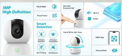 Dahua H3B notranja kamera WiFi, 3MP, 350°, avtomatsko sledenje 