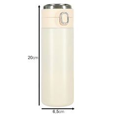 WOWO LED Termovka Beige - Bež LED Termovka z izlivom za skodelico 420 ml