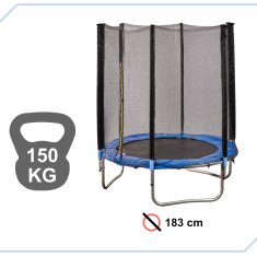 WOWO Mreža za trampolin za otroke - Mreža za trampolin za otroke za vrt 183 cm 6 ft 150 kg