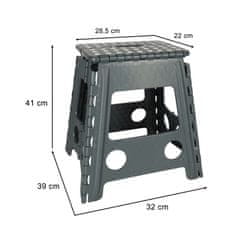 WOWO Zložljiv tabure Temno siv - Temno siv zložljiv nedrseč tabure 39 cm