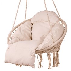 WOWO Garden Swing XXL Stork's Nest - XXL Garden Swing Stork's Nest with Ecru Blazina, Nosilnost 120 kg