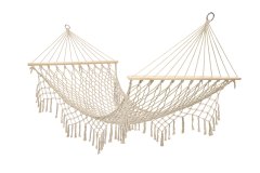 WOWO Boho viseča mreža - Brazilian Boho Garden Hammock Ecru 200 cm, nosilnost 250 kg