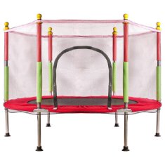 WOWO Otroški trampolin za vrt - Rdeč otroški trampolin 140cm 55inch