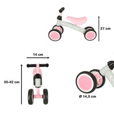 WOWO Pink Trike Fix Tiny Balance Bike - Štirikolesno Balance Bike Pink Trike Fix Tiny