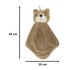 WOWO Teddy Bear Otroška brisača za otroško sobo - Teddy Bear Children's Towel 42x25cm for Nursery - Brown