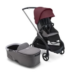 Bugaboo  Dragonfly s košaroGRAPHITE/GREY MELANGE - DARK CHERRY