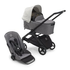 Bugaboo  Dragonfly s košaroBLACK/GREY MELANGE - MISTY WHITE