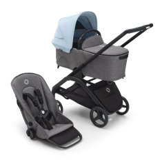 Bugaboo  Dragonfly s košaroBLACK/GREY MELANGE - SKYLINE BLUE