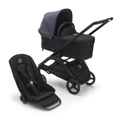 Bugaboo  Dragonfly s košaroBLACK/MIDNIGHT BLACK - STORMY BLUE