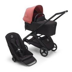 Bugaboo  Dragonfly s košaroBLACK/MIDNIGHT BLACK - SUNRISE RED