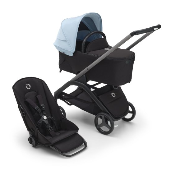 Bugaboo  Dragonfly s košaroGRAPHITE/MIDNIGHT BLACK - SKYLINE BLUE