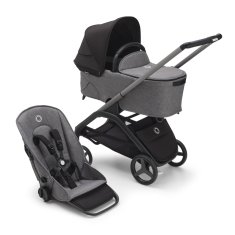 Bugaboo  Dragonfly s košaroGRAPHITE/GREY MELANGE - MIDNIGHT BLACK