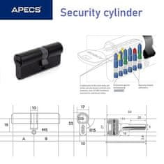 APECS Cilindrični vložek APECS SM-70(30/40)-BLM-Blister (5keys) (00033529)