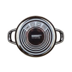 Banquet Emajliran lonec ¤18x8cm 1,3L s pokrovom METALLIC BLACK