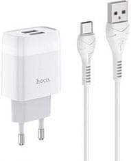 Hoco Hišni polnilec C73 2,4A 2x USB vtič s polnilnim kablom Type C