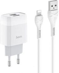 Hoco Hišni polnilec C73 2,4A 2x USB vtič s polnilnim kablom Lightning za iPhone