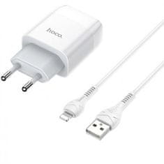 Hoco Hišni polnilec C73 2,4A 2x USB vtič s polnilnim kablom Lightning za iPhone